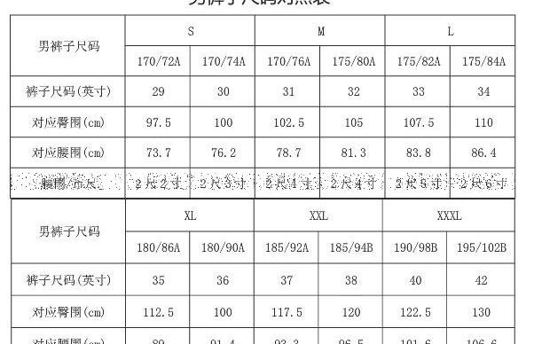 男士裤子尺码对照表最全，腰围73男生穿s码(量对维度才能买好)