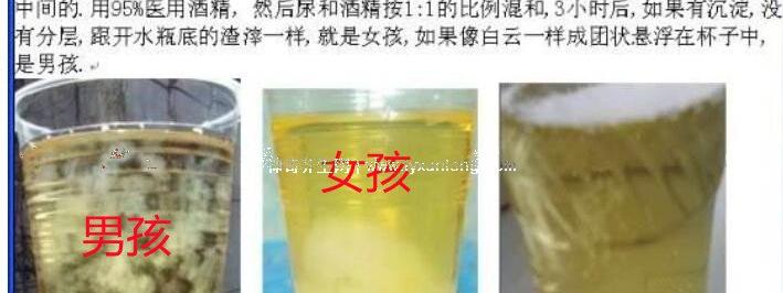 怀孕自测男女简单方法，四种方法查看男女(酒精测尿图/清宫表)